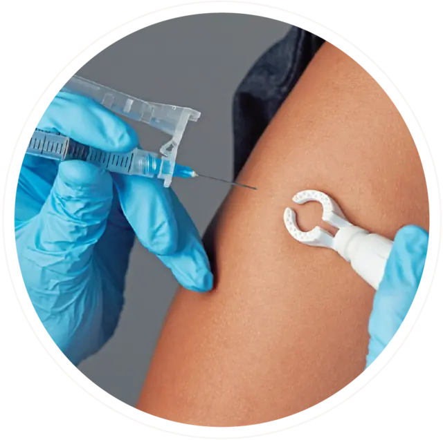 Block vaccine shot pain with Digivibe