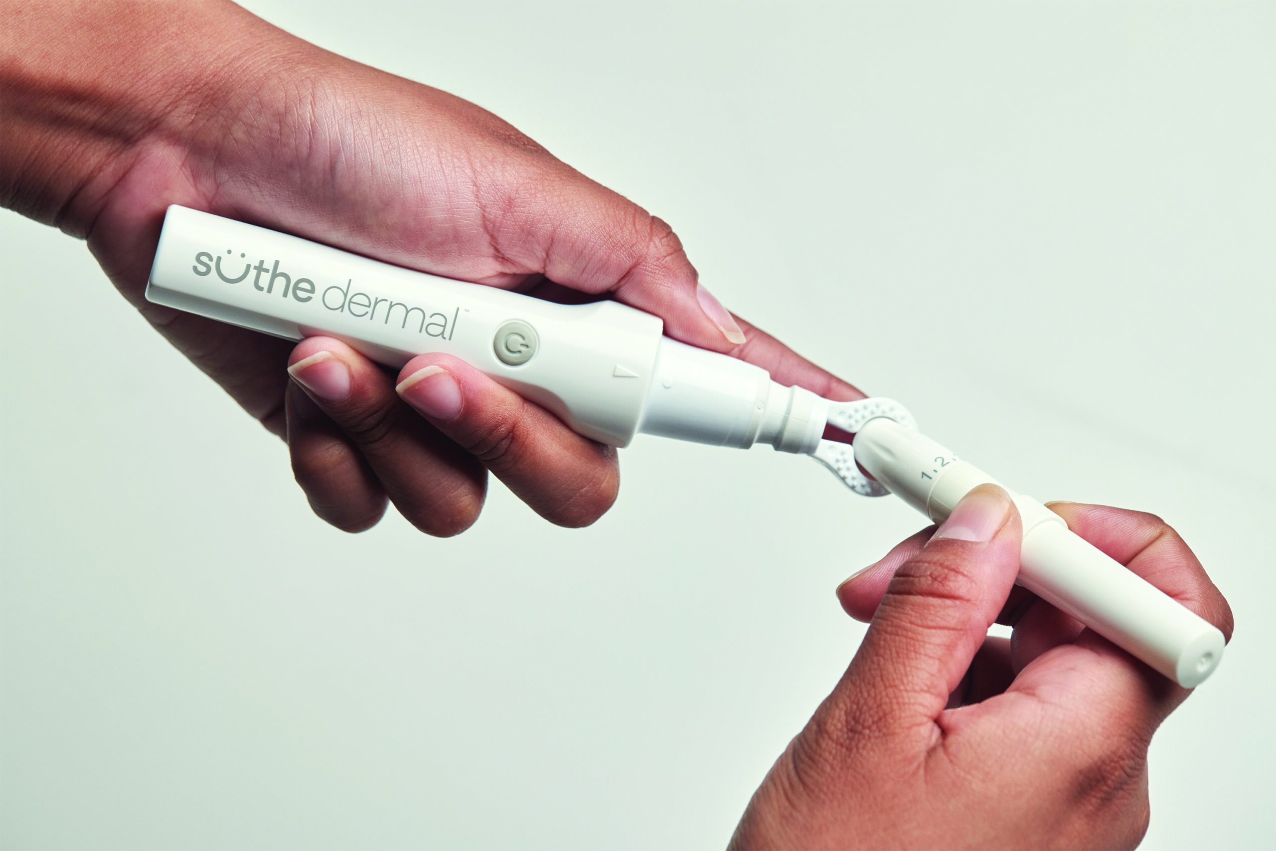 Digivibe device and packaging showing pain-free finger prick solution